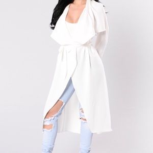 Fashion Nova White Duster Sz XL